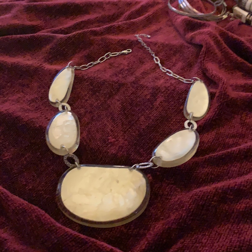 Plastic and silver necklace